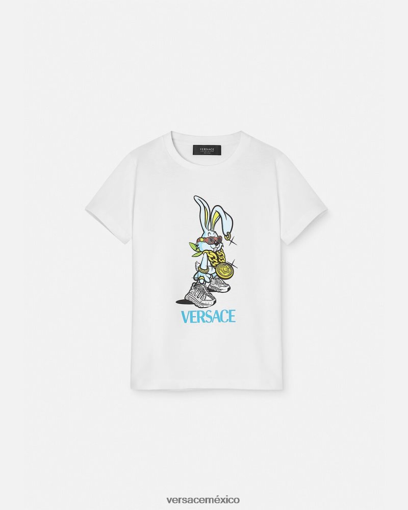 Versace camiseta del conejo del año nuevo lunar azul ropa niños 84626J1991