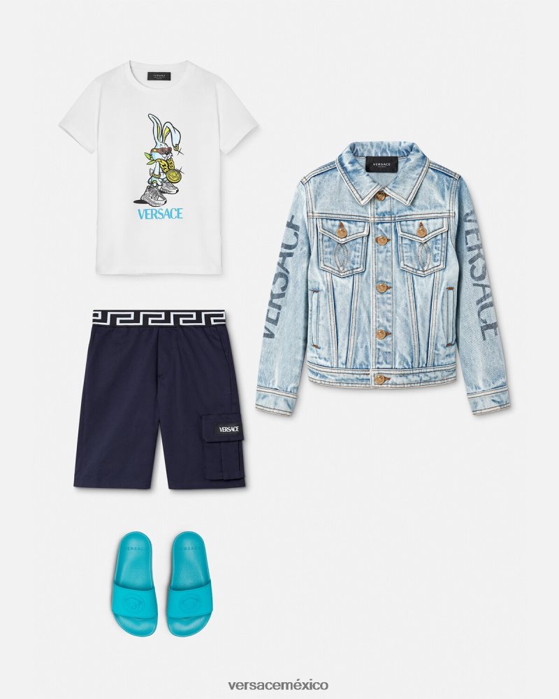 Versace camiseta del conejo del año nuevo lunar azul ropa niños 84626J1991