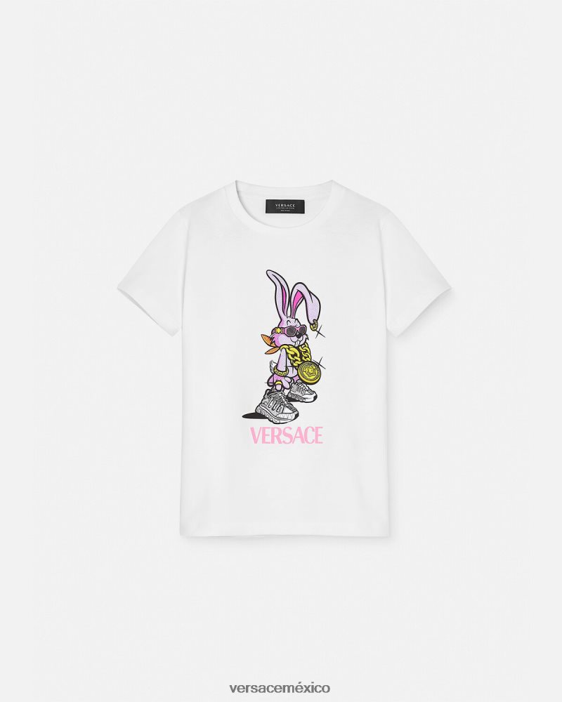 Versace camiseta del conejo del año nuevo lunar rosa ropa niños 84626J1990