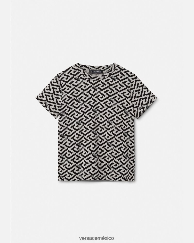 Versace camiseta la greca gris y estampado ropa niños 84626J2115