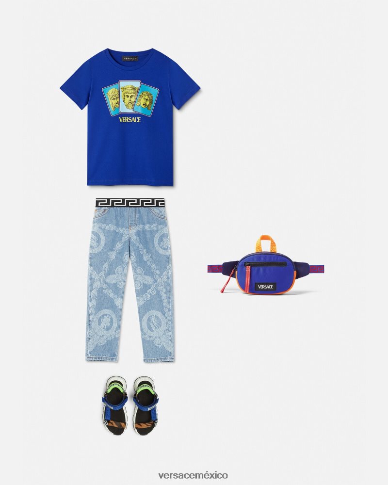 Versace camiseta le maschere azul ropa niños 84626J2121