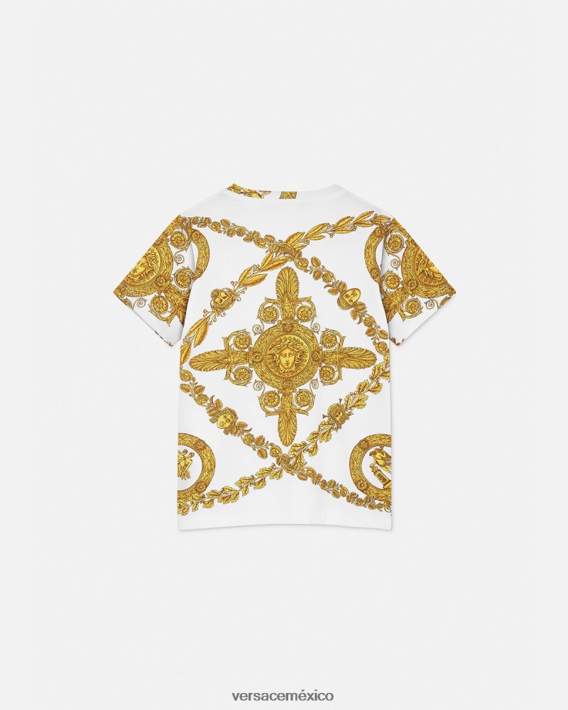 Versace camiseta maschera barroca imprimir ropa niños 84626J2124
