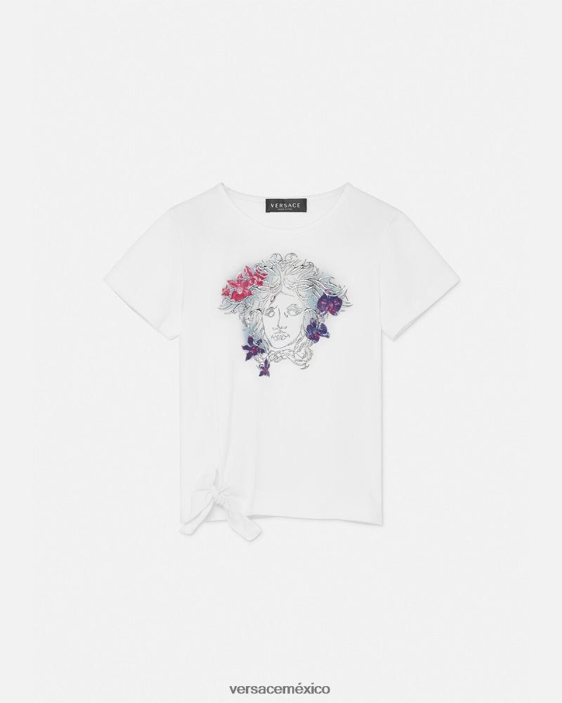 Versace camiseta medusa orquídea blanco y estampado ropa niños 84626J2003
