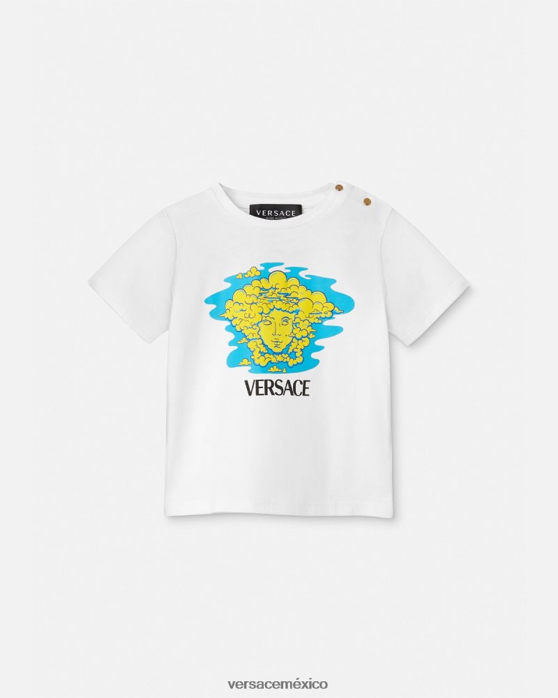 Versace camiseta para bebé con logo de medusa blanco y estampado ropa niños 84626J1914