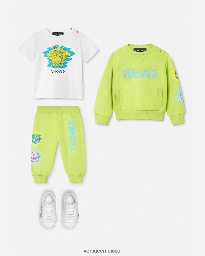 Versace camiseta para bebé con logo de medusa blanco y estampado ropa niños 84626J1914