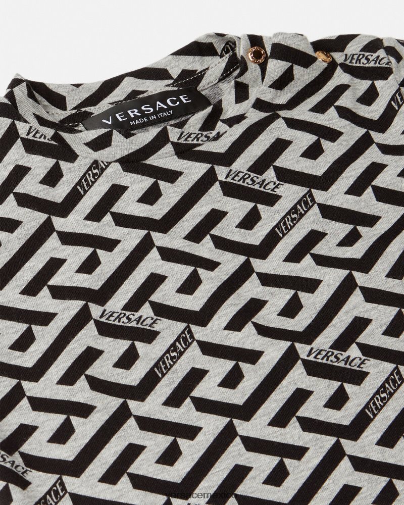 Versace camiseta para bebé la greca gris y estampado ropa niños 84626J1910