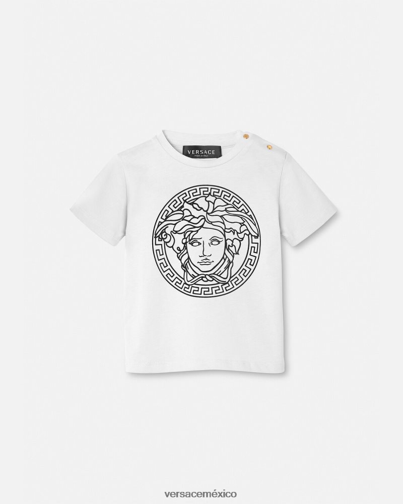 Versace camiseta para bebé medusa blanco negro ropa niños 84626J1863