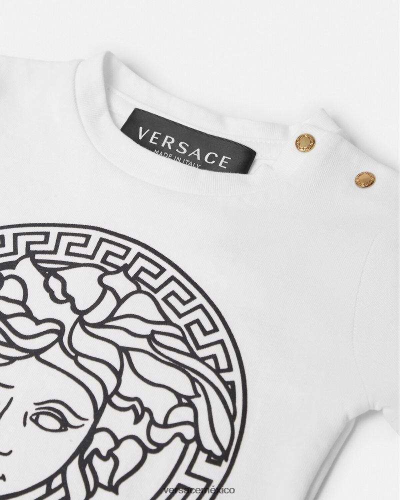 Versace camiseta para bebé medusa blanco negro ropa niños 84626J1863