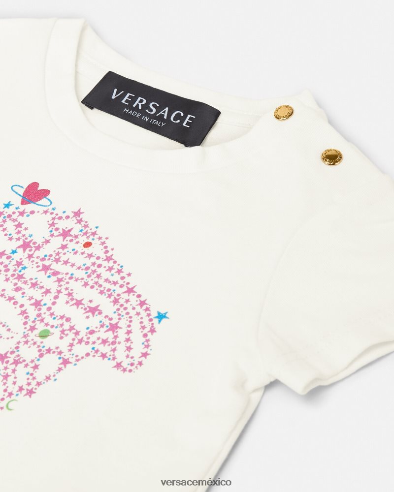 Versace camiseta para bebé medusa blanco y estampado ropa niños 84626J1853