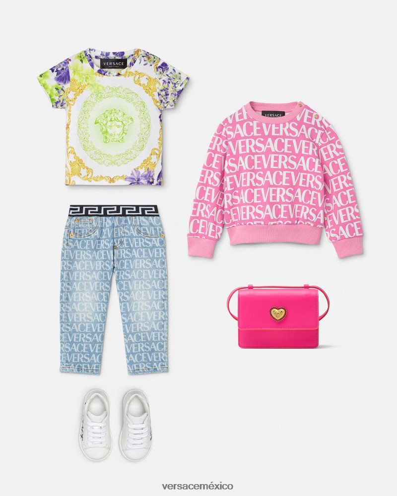 Versace camiseta para bebé orquídea medusa blanco y estampado ropa niños 84626J1866
