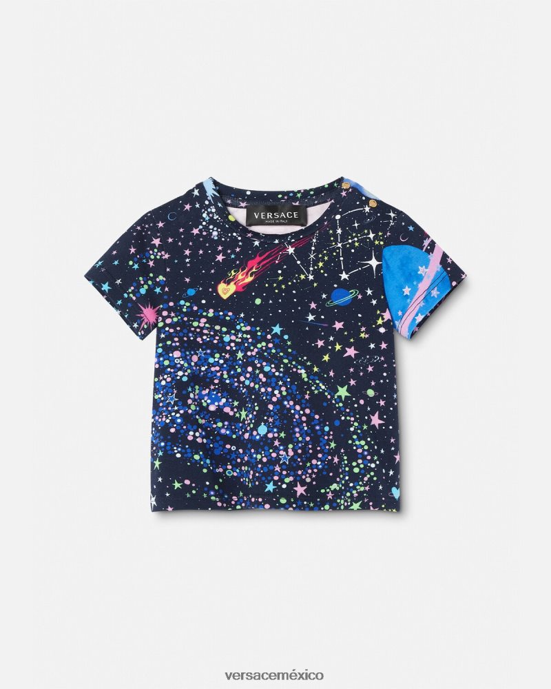 Versace medusa galaxia camiseta para bebé imprimir ropa niños 84626J1852