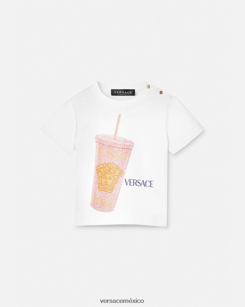 Versace taza de viaje camiseta para bebé blanco y estampado ropa niños 84626J1924