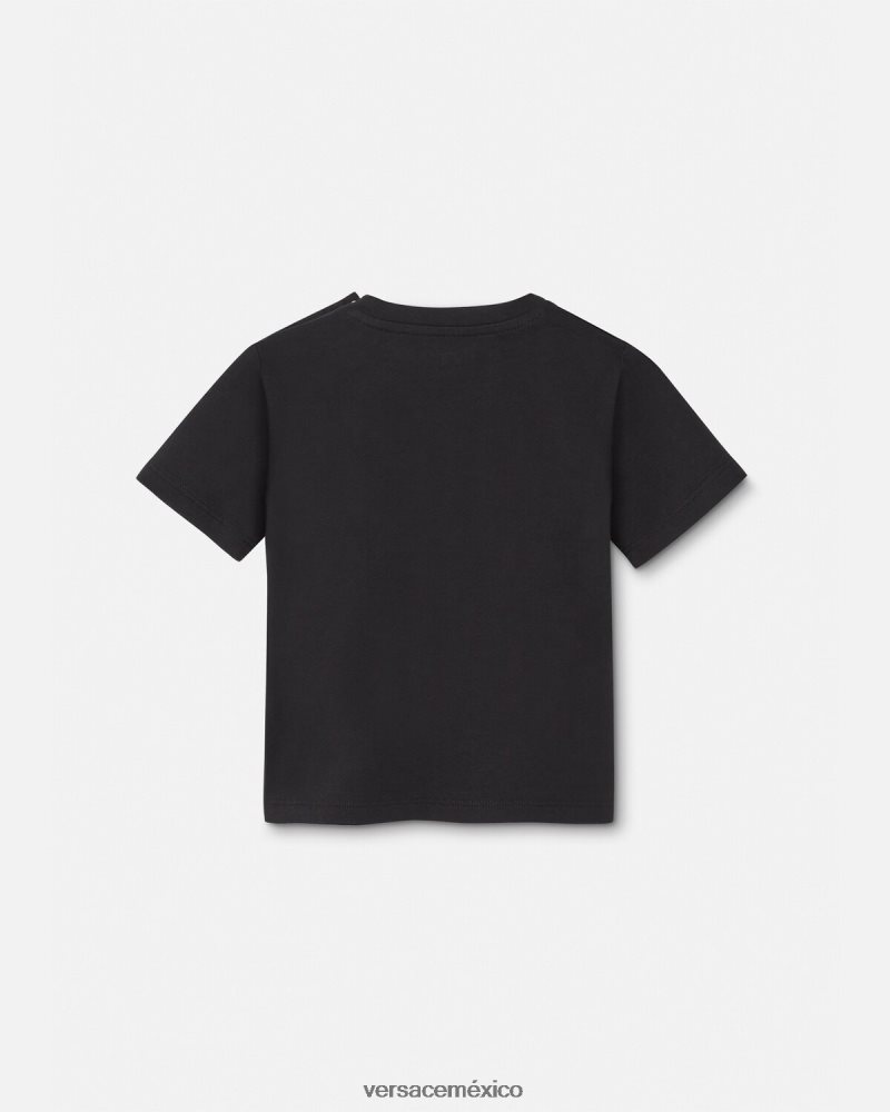 Versace taza de viaje camiseta para bebé negro y estampado ropa niños 84626J1925