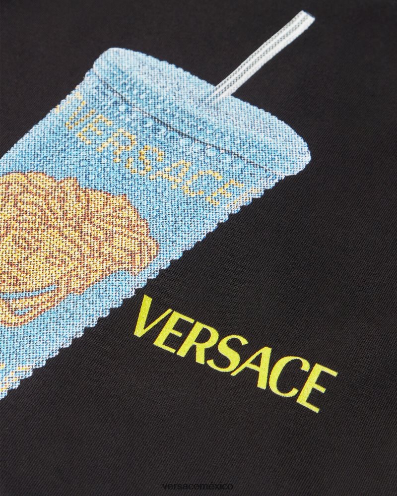 Versace taza de viaje camiseta para bebé negro y estampado ropa niños 84626J1925