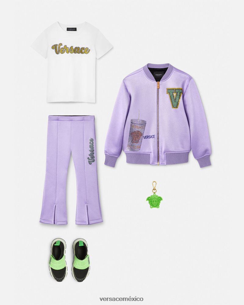 Versace chaqueta bomber con logo lila ropa niños 84626J2016