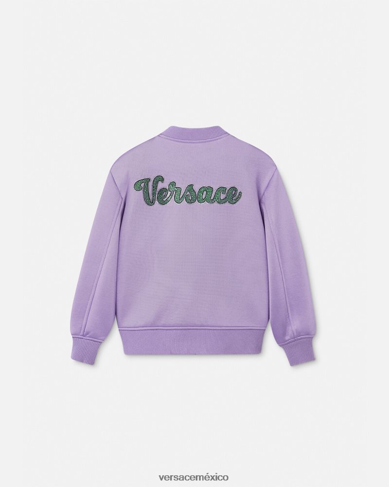 Versace chaqueta bomber con logo lila ropa niños 84626J2016