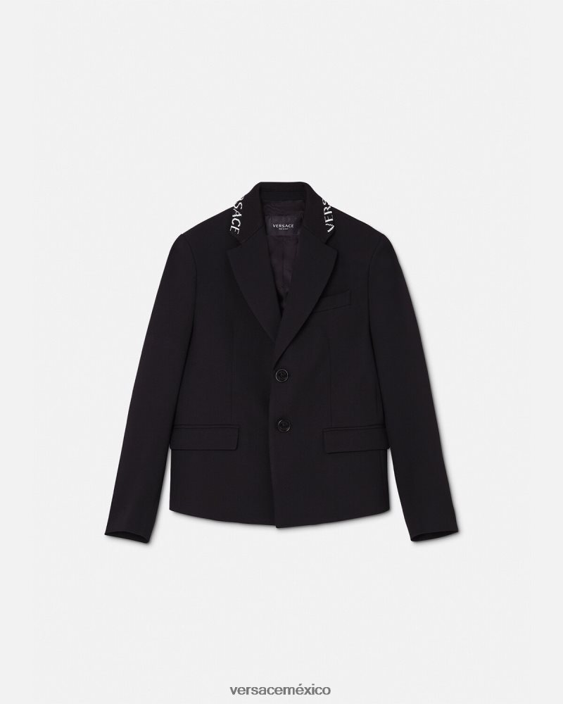Versace chaqueta con logo negro ropa niños 84626J2105