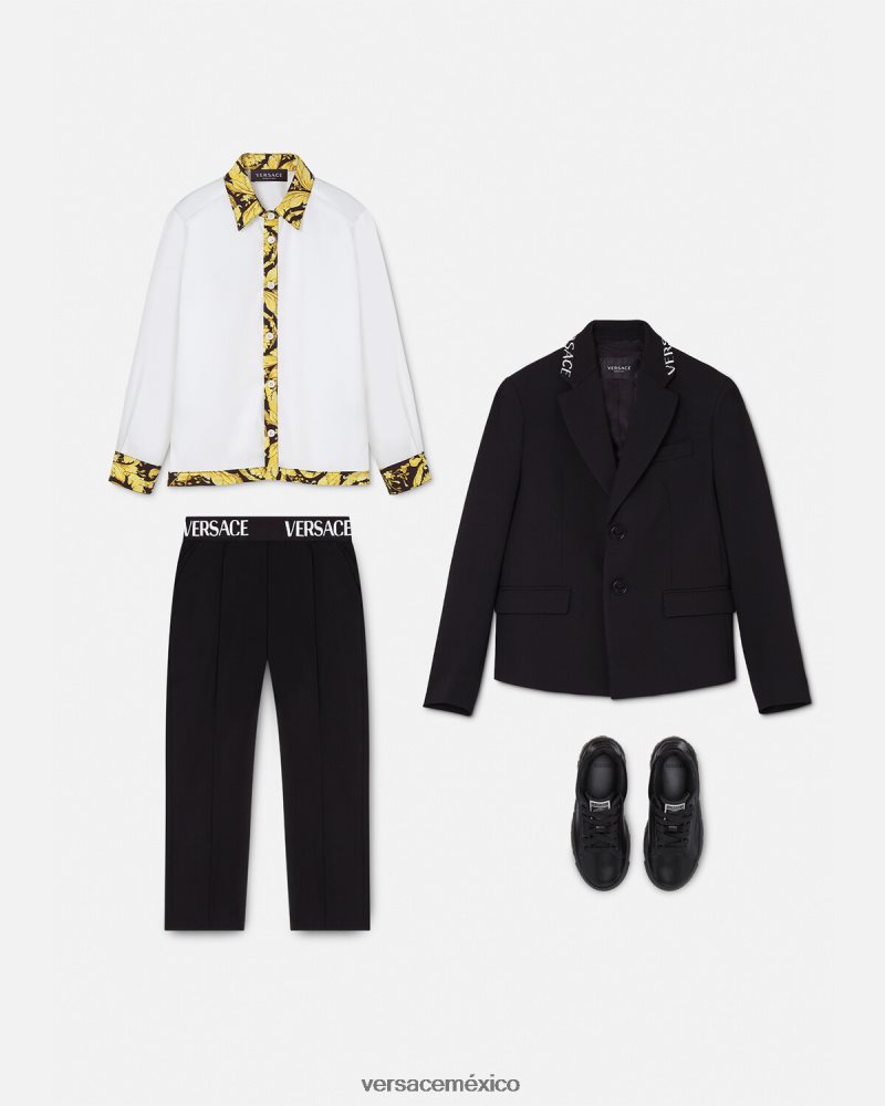 Versace chaqueta con logo negro ropa niños 84626J2105