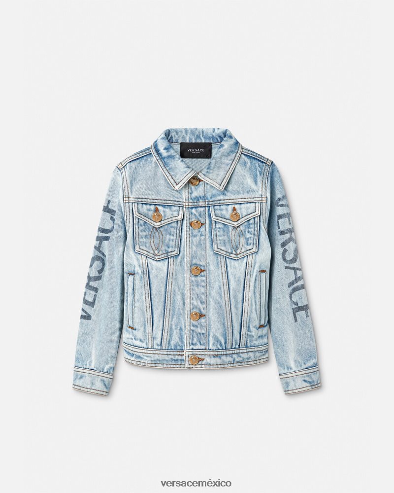 Versace chaqueta vaquera con logo azul ropa niños 84626J2131