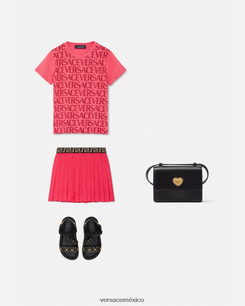 Versace falda plisada por toda la prenda rosa ropa niños 84626J1978