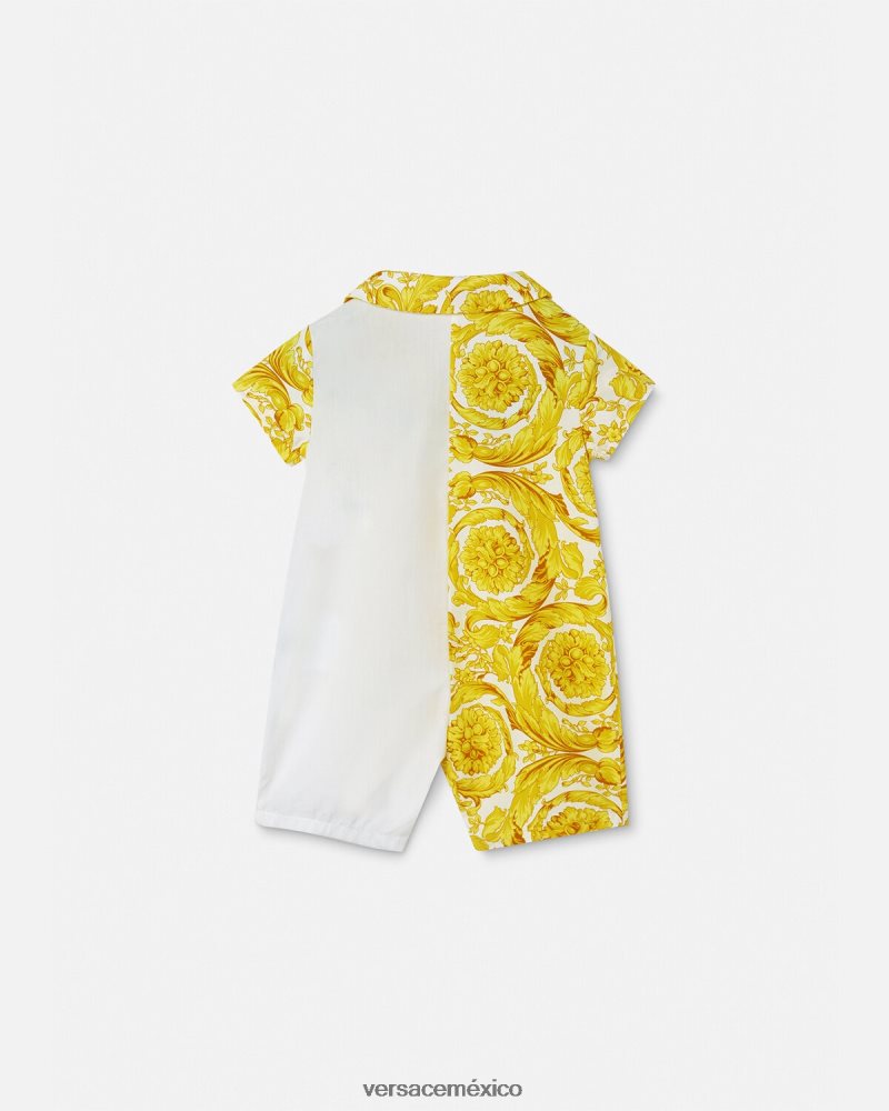 Versace mameluco de bebé barroco Oro blanco ropa niños 84626J1819