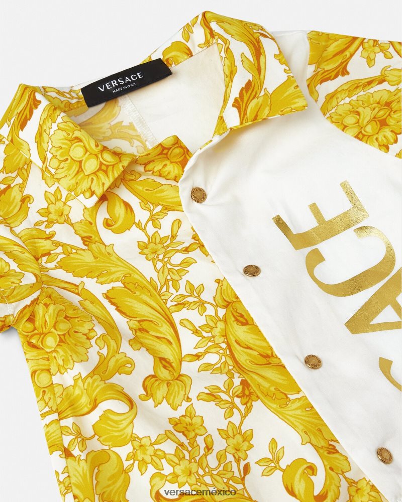 Versace mameluco de bebé barroco Oro blanco ropa niños 84626J1819
