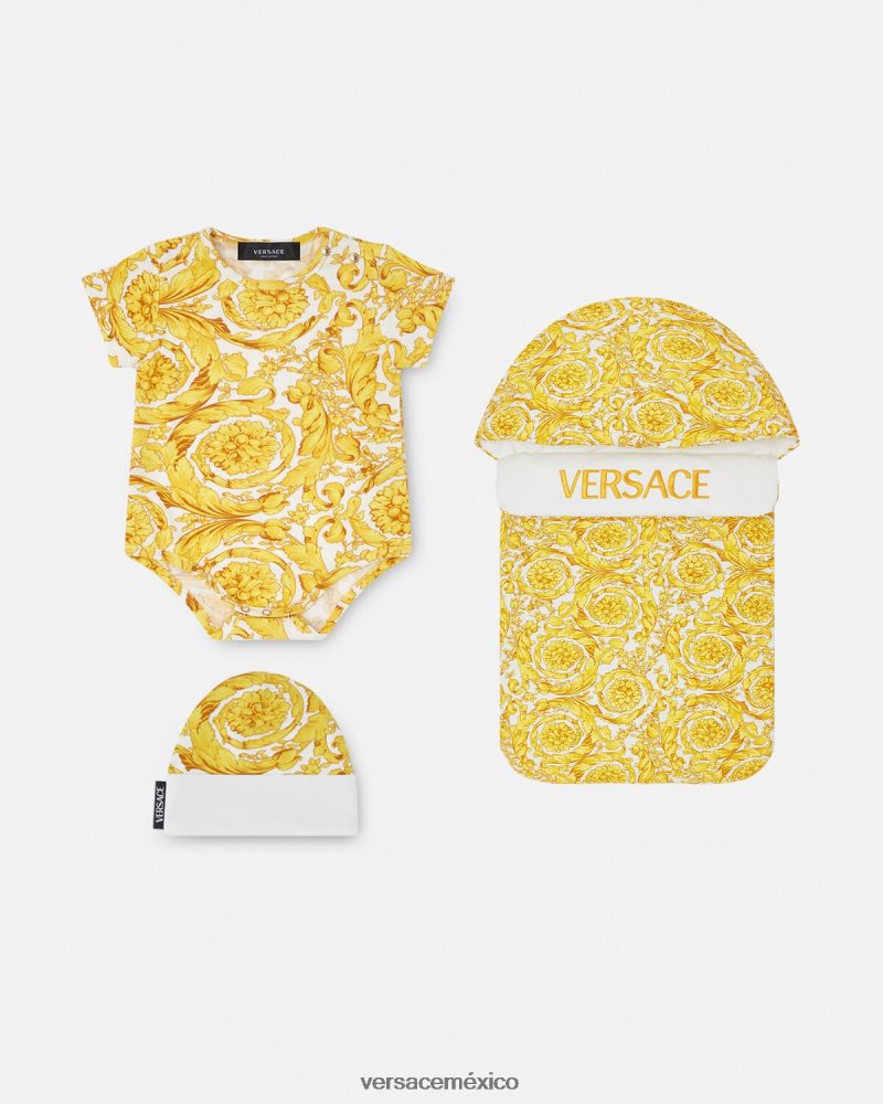 Versace mameluco de bebé barroco imprimir ropa niños 84626J1829