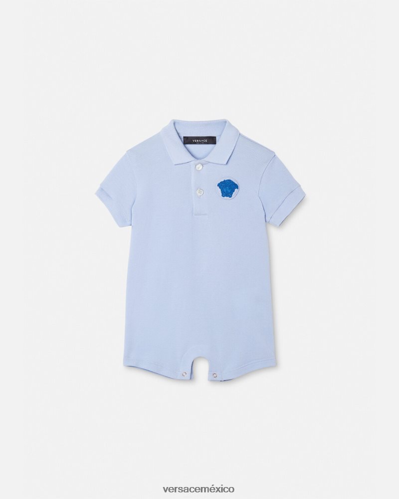 Versace mameluco del bebé de la medusa azul claro ropa niños 84626J1833