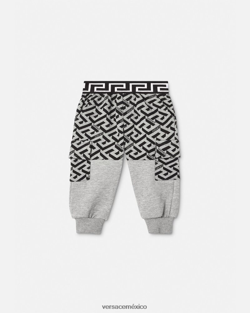 Versace pantalon greca bebe gris ropa niños 84626J1911