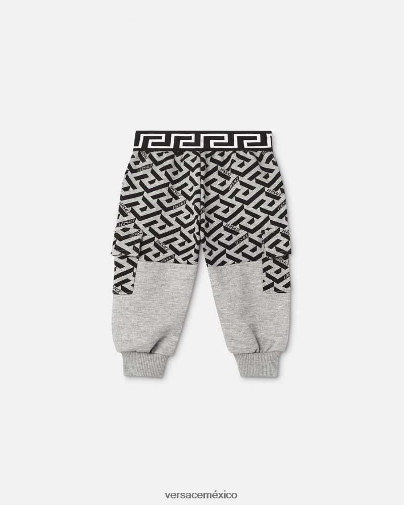 Versace pantalon greca bebe gris ropa niños 84626J1911