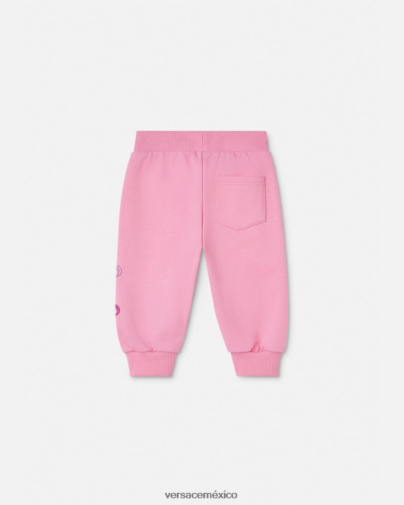 Versace pantalones de chándal de bebé con imperdible rosa ropa niños 84626J1917