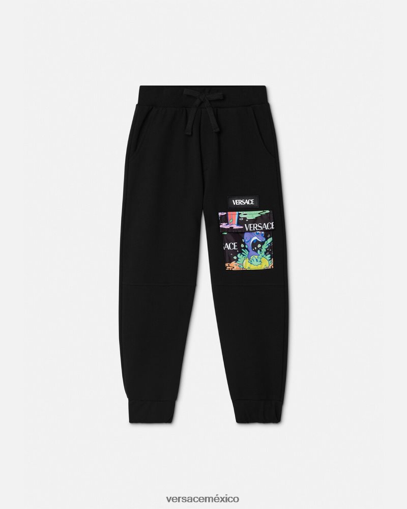 Versace pantalones deportivos con gafas de sol de medusa negro y estampado ropa niños 84626J2137