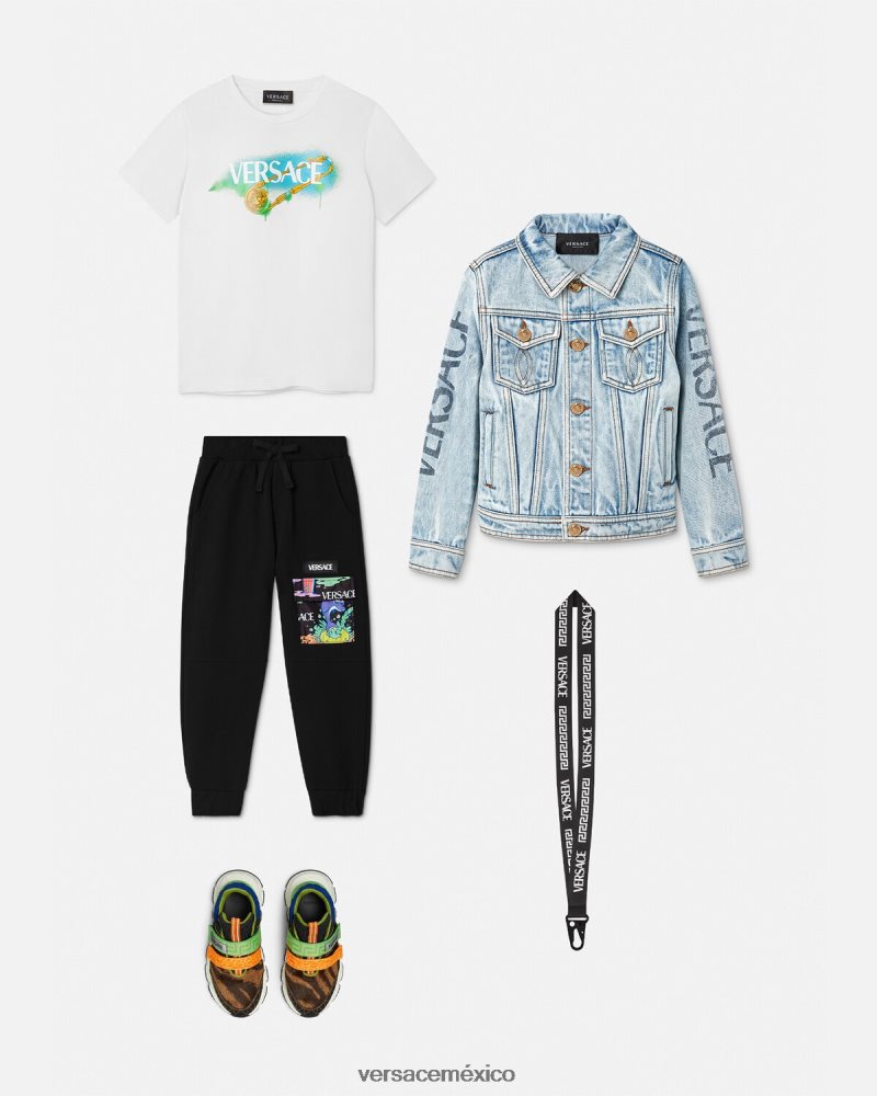 Versace pantalones deportivos con gafas de sol de medusa negro y estampado ropa niños 84626J2137