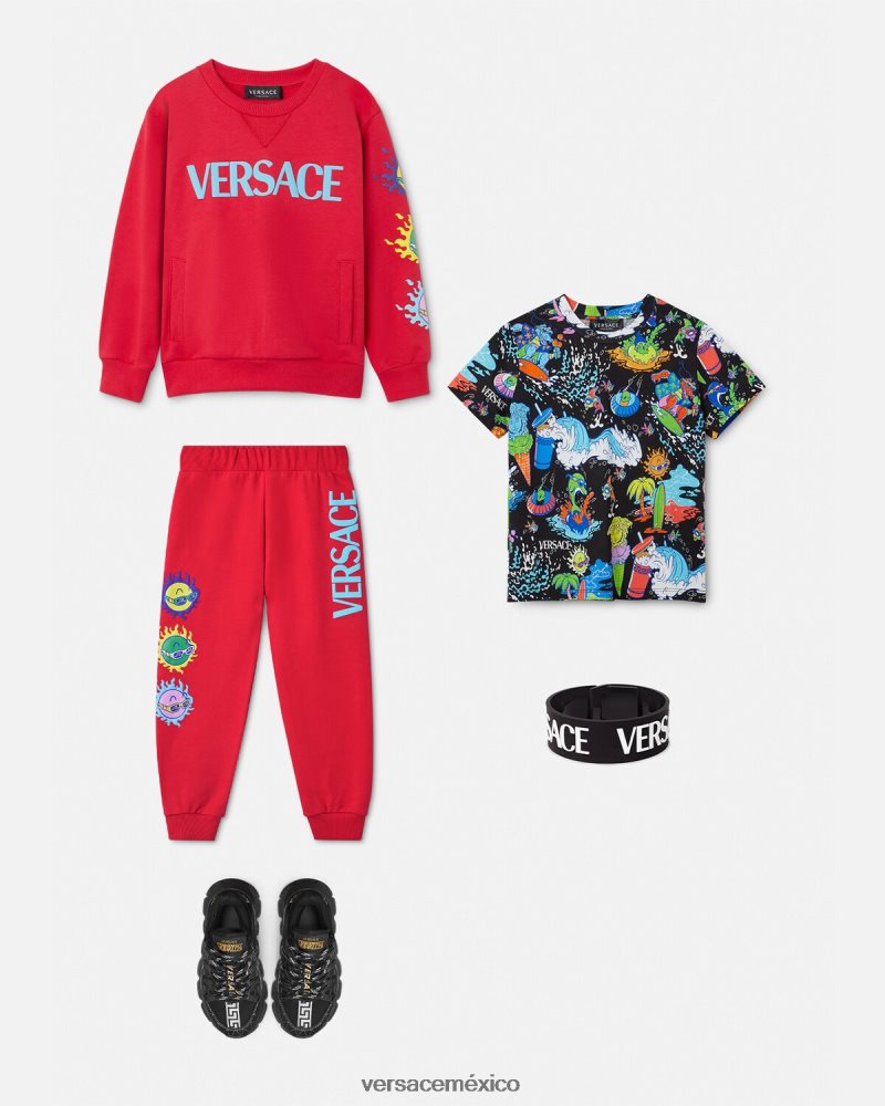 Versace pantalones deportivos con gafas de sol de medusa rojo ropa niños 84626J2138