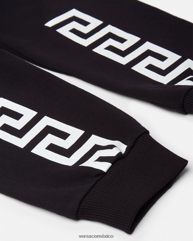 Versace pantalones deportivos con greca negro ropa niños 84626J2099