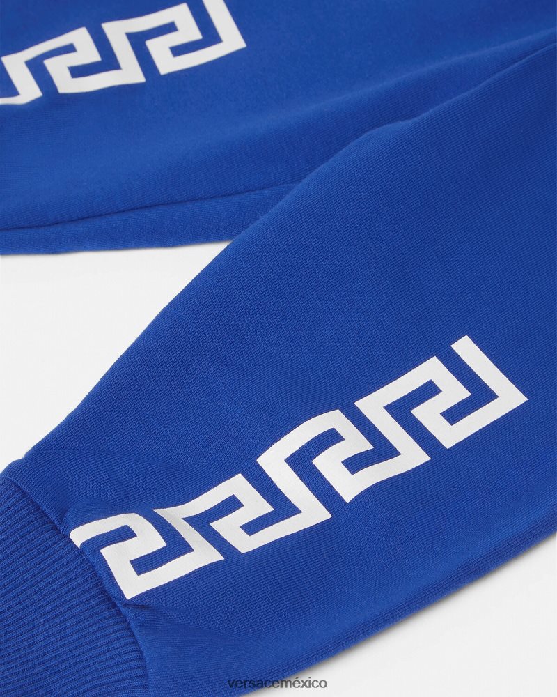 Versace pantalones deportivos con greca para bebé azul ropa niños 84626J1890