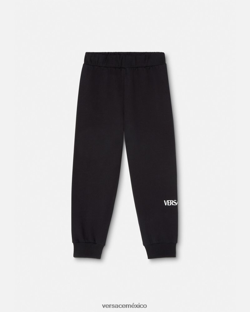 Versace pantalones deportivos con logo negro ropa niños 84626J2014