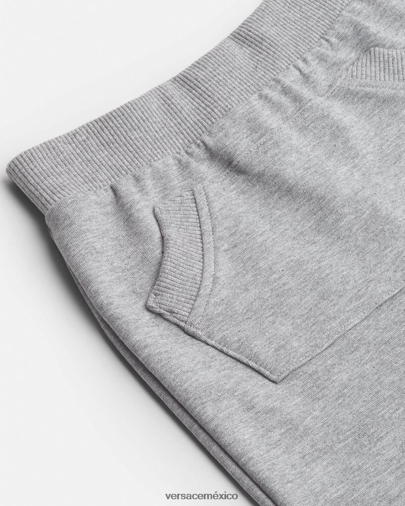 Versace pantalones deportivos con logo para bebé gris ropa niños 84626J1862