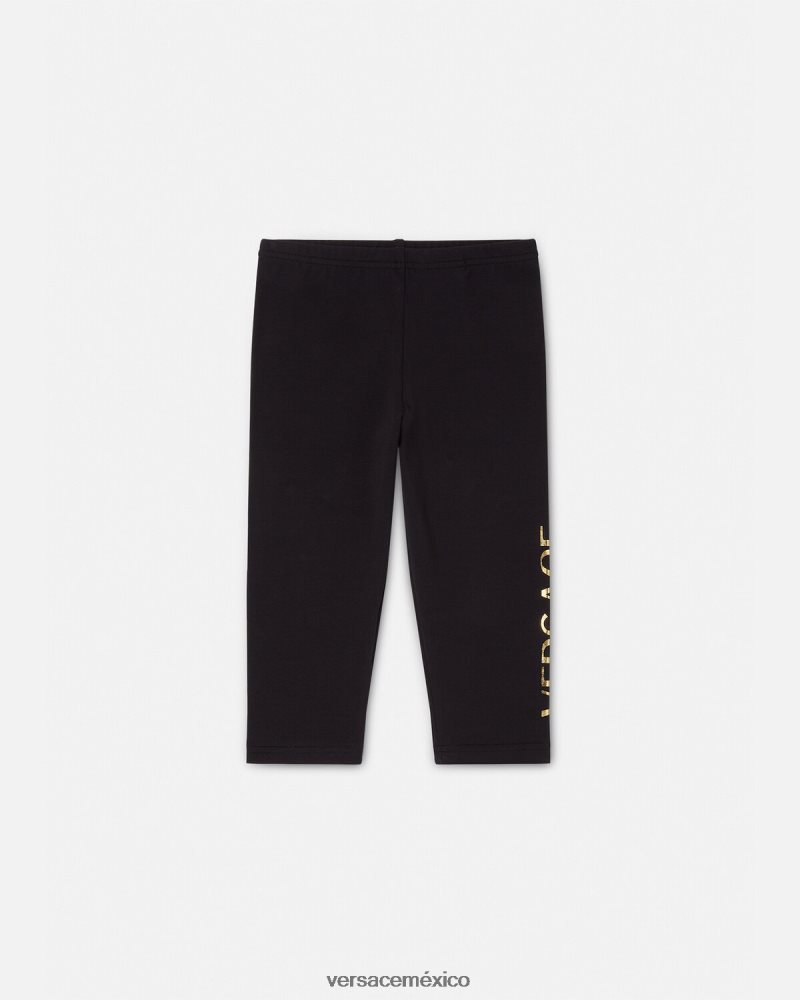 Versace pantalones deportivos con logo para bebé negro ropa niños 84626J1864