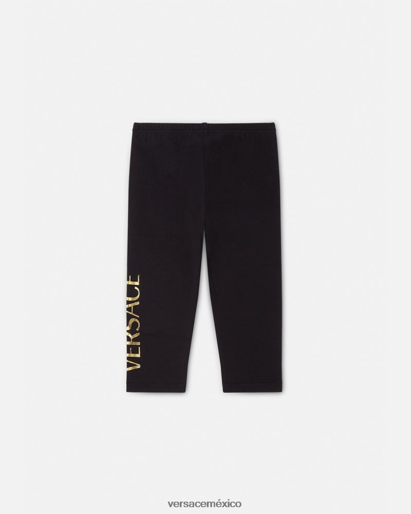 Versace pantalones deportivos con logo para bebé negro ropa niños 84626J1864