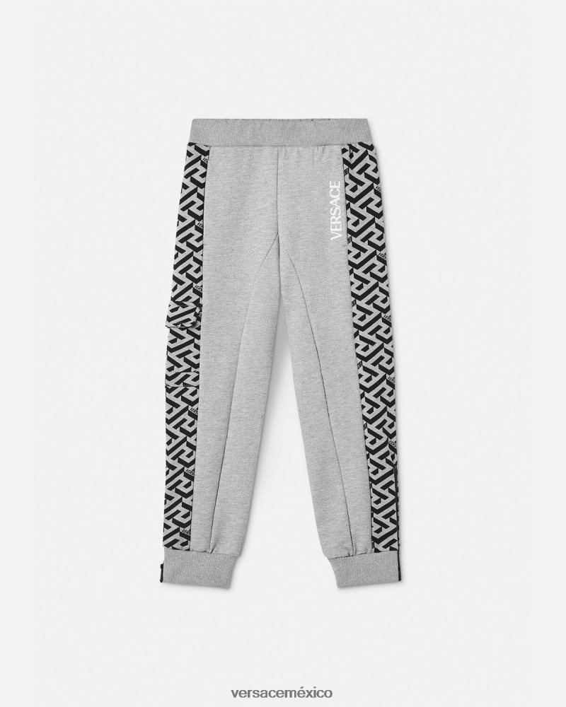 Versace pantalones deportivos la greca gris ropa niños 84626J2114