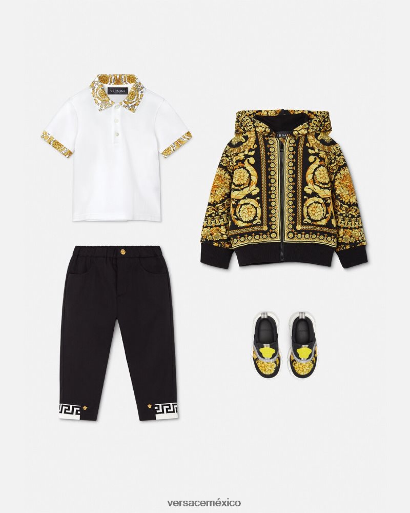 Versace pantalon greca bebe negro ropa niños 84626J1906