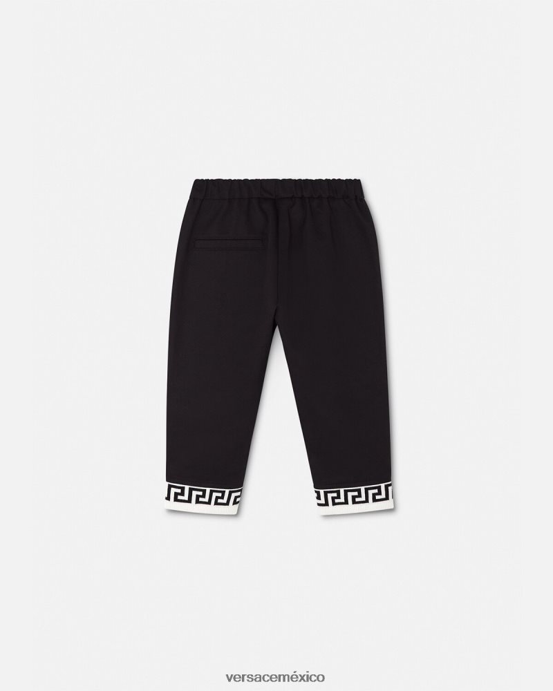 Versace pantalon greca bebe negro ropa niños 84626J1906