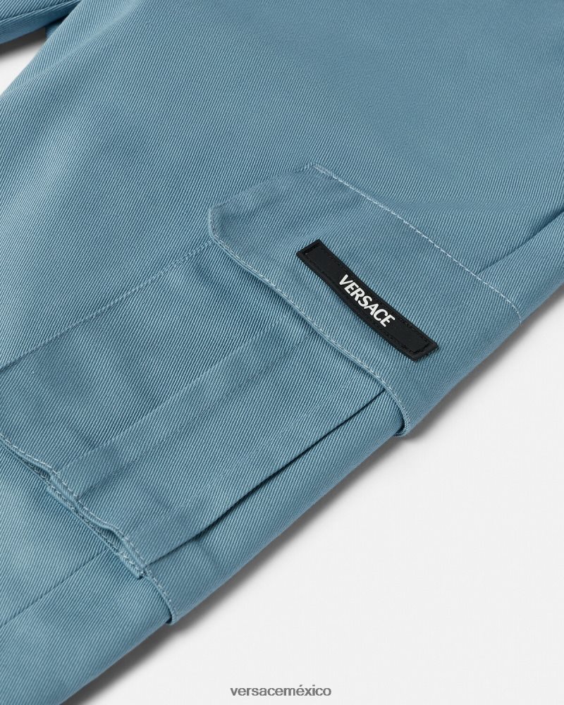 Versace pantalones con grecas azul ropa niños 84626J2093