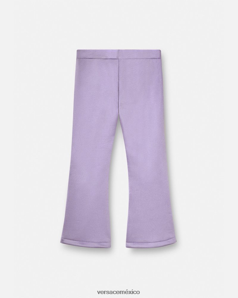 Versace pantalones con logo de cristal lila ropa niños 84626J2022