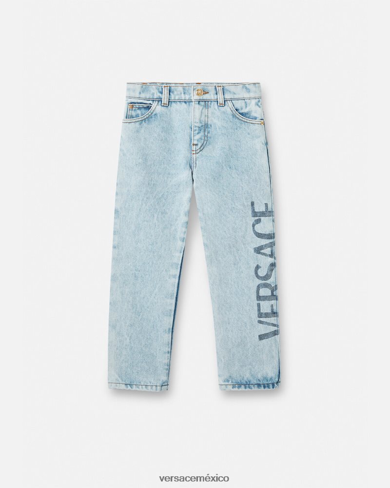 Versace vaqueros con logo azul claro ropa niños 84626J2130