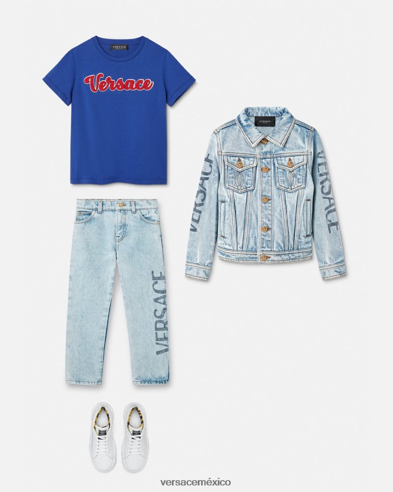 Versace vaqueros con logo azul claro ropa niños 84626J2130