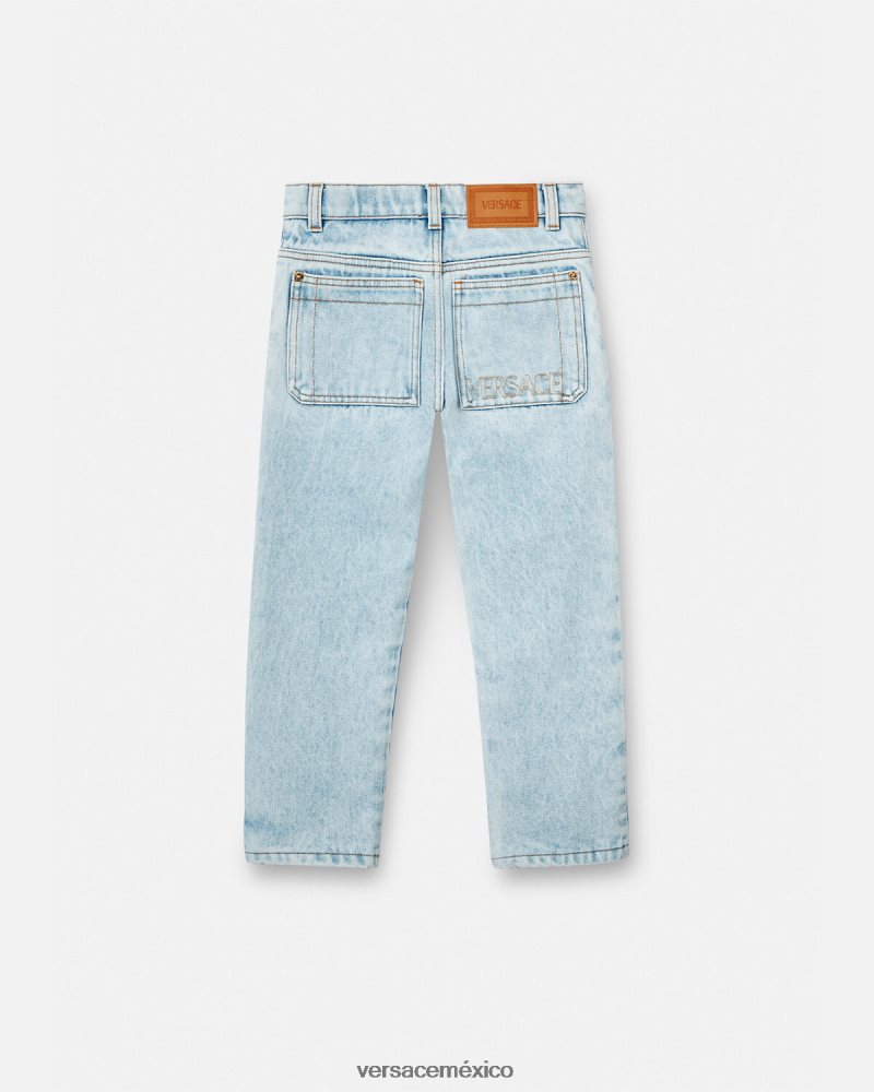 Versace vaqueros con logo azul claro ropa niños 84626J2130