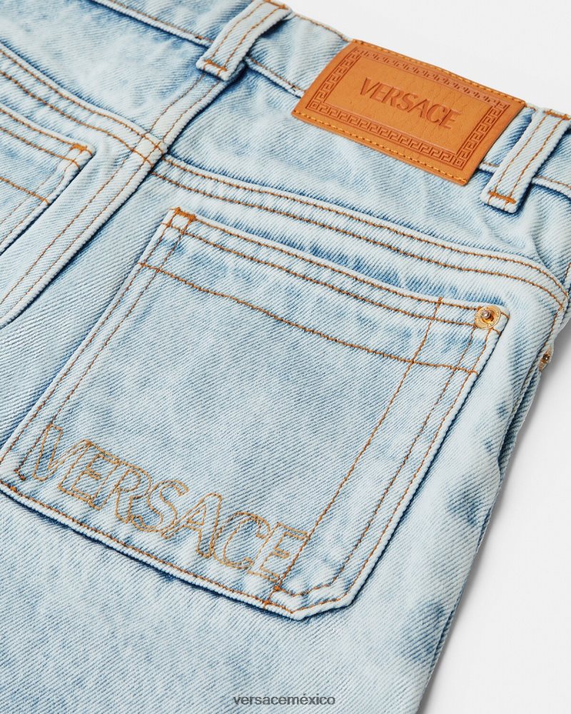 Versace vaqueros con logo azul claro ropa niños 84626J2130