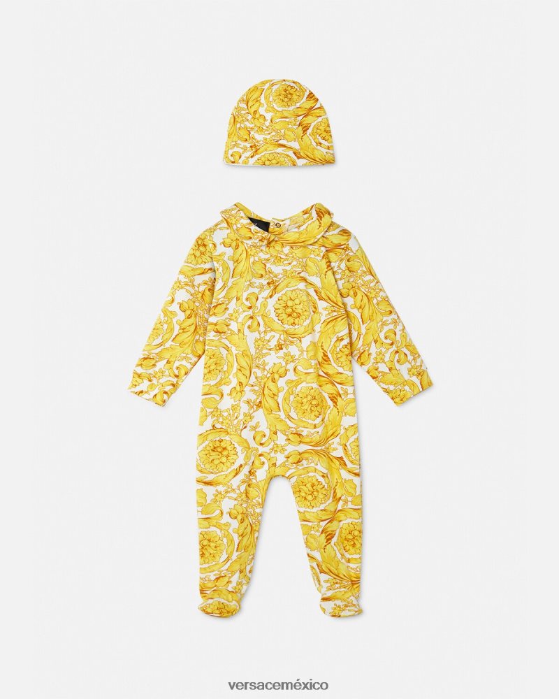 Versace conjunto de pijama de bebé barroco imprimir ropa niños 84626J1818